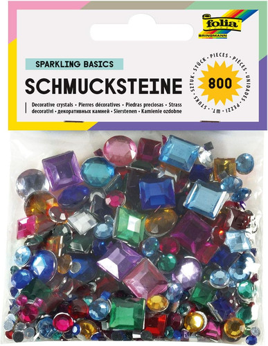 800 glitzersteine rund - glitzersteine, quadrat
