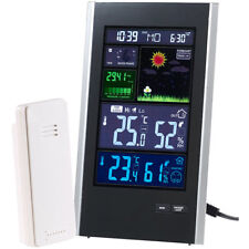 infactory Funk-Wetterstation mit Außensensor, Wecker & USB-Ladeport (2 Ampere)