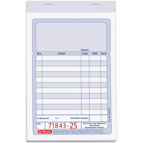 Herlitz kassenblöcke mit - kassenblöcke,