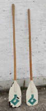 2 Holzpaddel aus Nachlass für Isar - Amper Schlauchbootfahrten geeignet