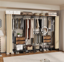 XL Garderobenschrank Kleiderschrank Kleiderständer Garderobenständer Metall+MDF