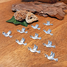 10 Tauben Friedenstauben Kettenanhänger Charms  Schmuckherstellung DIY (32)