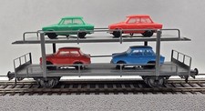 Dahmer H0 Autotransportwagen Blechmodell mit 4x Trabant guter Zustand o.OVP (3)