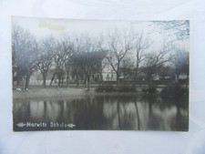 Foto Ansichtskarte Marwitz Havelland Teich mit Schule