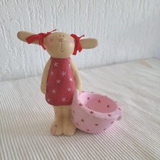Räder Osterfigur Hasenbande Lore Löffel  mit Eierbecher ,von 2006,Keramik Hase