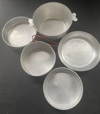 5-teilg Camping Töpfe SET Alu Topf Behälter Kochgeschirr Vintage Sieb #5
