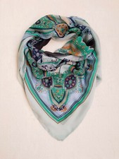 Codello Halstuch Schal 115 x 115 cm hellblau/grün/mint Ornamente Scarf NEU NEW