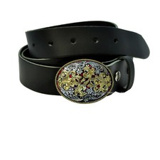 Western Ornament Cowboy Belt Buckle Gürtelschnalle floral Design *035 gold-rot