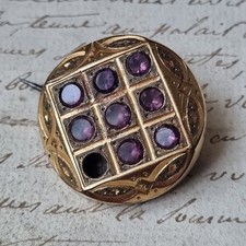 Brosche Amethyst Napoleon III vergoldet 19. Jh. viktorianisch 19thC