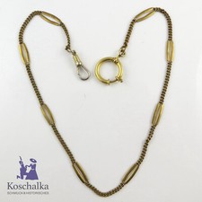 Vintage Uhrenkette Taschenuhrenkette Gold Doublé vergoldet, 45 cm (E3914)