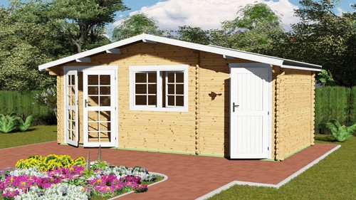 Gartenhaus holz mit anbau - mit,