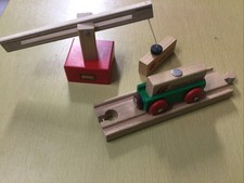 Brio Holzeisenbahn, Ladekran, Ladegut, Hänger, Schiene