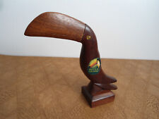 Vogel Tukan Figur Holz Teak  Mid Century  50er 60er Jahre 14 cm hoch (B)