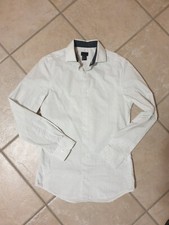 UNGETRAGEN Hemd H&M XS / 164 Slimfit weiß fein gemustert Kommunion Firmung Büro