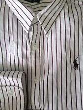 Ralph Lauren Sport Damen Bluse weiss, weinrot gestreif Gr. 14t