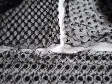 Spitzenstoff  3 St. klein 37x120 40x60 38x120 cm Spitze schwarz Blumenmuster