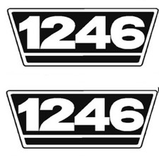 IHC Traktor Aufkleber 2x Typenaufkleber 1246 Logo Emblem Sticker Label ca.21x9,5