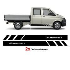 Seitenstreifen Aufkleber mit WUNSCHTEXT passend für VW Pritsche Doppelkabine