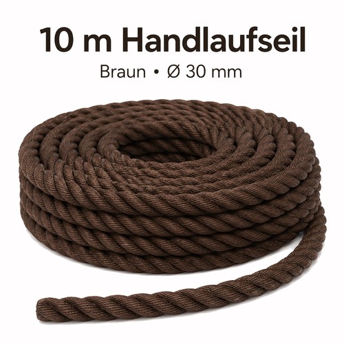 Handlaufseil 10m braun - braun, Ø30mm