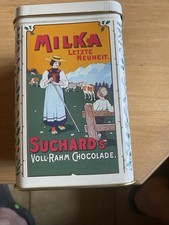 2xSuchard Cacao Blechdose Sammeldose Leer 14x9