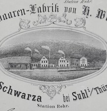 ALTE RECHNUNG SCHWARZA  SUHL THÜRINGEN HOLZWAARENFABRIK FABRIK H. WETTIG 1888