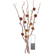 LED-Zweige "Zapfen" Dekoration echt Natur-Zapfen 5er-Set je ca. 75 cm B-WARE