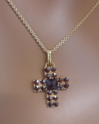 Granat kreuz mit - halskette, 40