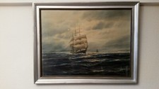 Segelschiff Druck hinter Glas mit Rahmen