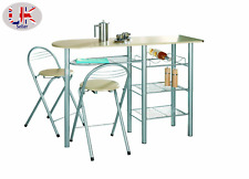 Moderne robuste Frühstücksbar & Esstische Küche weiß/Eiche/schwarz Stahlbeine