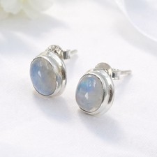 Mondstein Ohrstecker Sterling