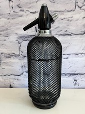 Art Deco Soda Syphon Siphon Drahtgeflecht Gitter Mesh schwarz