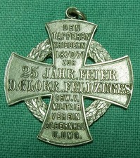 Alte Medaille Orden Militär Verein Olbernhau 25 Jahre Feldzug Erzgebirge um 1895