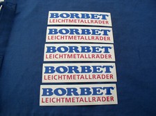 5 Stück Borbet Leichtmetallräder Alufelgen Aufkleber Sticker Decal 150 x40 mm