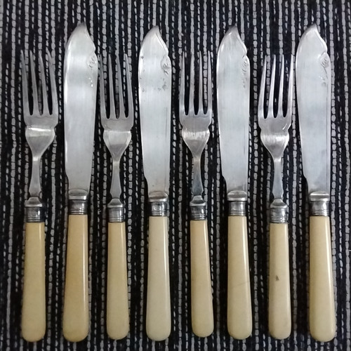Antikes fischbesteck teilig - fischbesteck, 8-teilig
