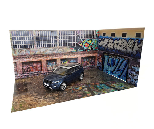 Urban graffiti garage diorama - graffiti,