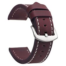 18 | 20 | 22 | 24 mm Uhrenarmband Braun Schwarz Ersatz Leder Imitat Band Basic