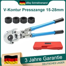V-Kontur Presszange 15-28mm Rohrpresszange New Pressfittinge Preßzange 360° DHL