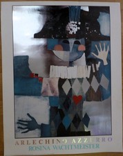  Rosina Wachtmeister "Arlechino Azzurro" 56 x 71 cm Kunst Druck  1984 gebraucht