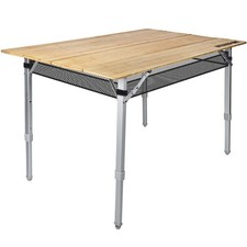 Klappbarer Bambus Campingtisch Klapptisch Markttisch 100 x 50 Höhenverstellbar