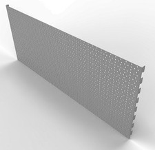 4x Lochblech Rückwand Lochwand 125x40 gebraucht Lochplatte silbergrau Tego Eden