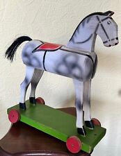 Altes Holzpferd auf Rollen  L= 27,5 cm