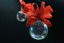 Christbaumschmuck 9x GLASBAUMKUGEL Mundgeblasen Lauscha GLASKUGEL transparent