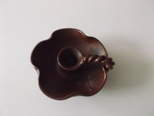 Kerzenhalter braun runde Form mit Griff Ton? für 1 Stabkerze