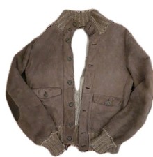 Shearling Lammfelljacke Kurzjacke Made In Italy Luxus Designer Hellbraun Merino