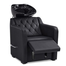 BarberPub Friseurstuhl mit Waschbecken 8620 (Schwarz/Kunstleder)