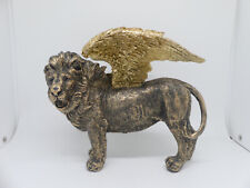 Dekofigur Löwe mit Flügel Venedig Wappentier Gold struktuiert Fantasie Figur