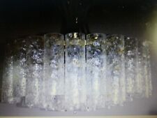 DORIA Design Deckenleuchter   Eisglas Röhren Mid Century