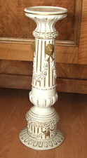 Antike Porzellansäule mit Goldmalerei - 55 cm hoch - Handarbeit aus Italien