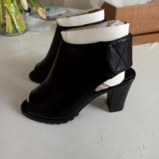 Damen Schuhe Sling Pumps Schwarz  D577D Gr. 37 Klettverschluss