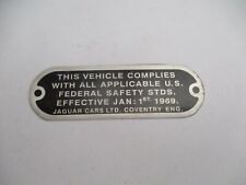 Typenschild Schild Jaguar Oldtimer